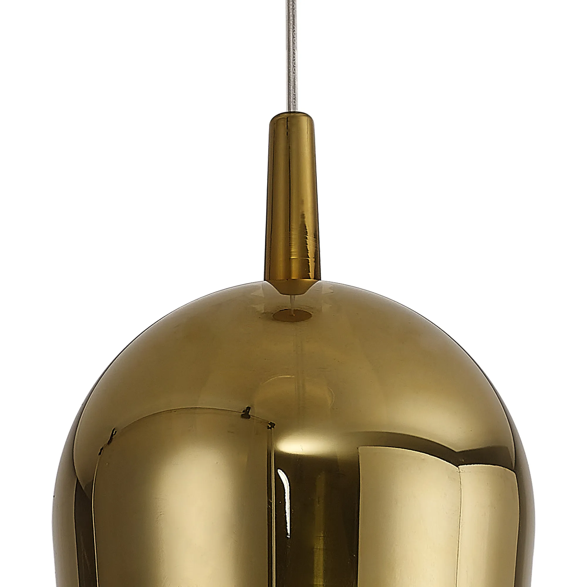 Elsa Assembly Pendant (WITHOUT PLATE) Champagne Glass Shade 1 Light Gold Glass M8253  Mantra Elsa Bespoke